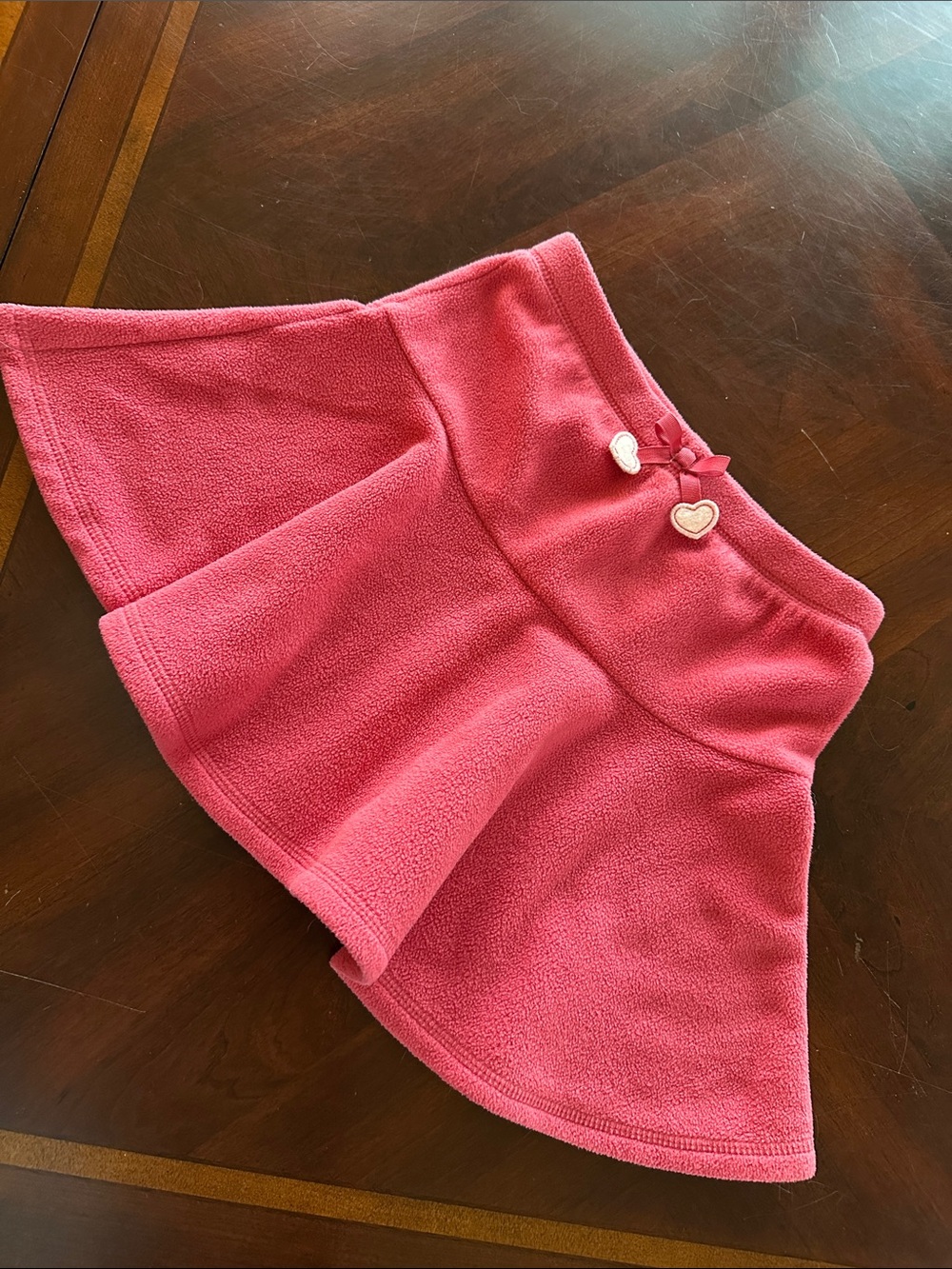Gymboree Pink Fleece Skirt with Heart Charms